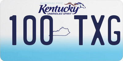 KY license plate 100TXG