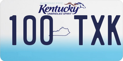 KY license plate 100TXK