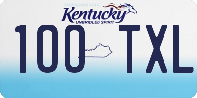 KY license plate 100TXL