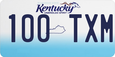 KY license plate 100TXM
