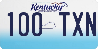 KY license plate 100TXN