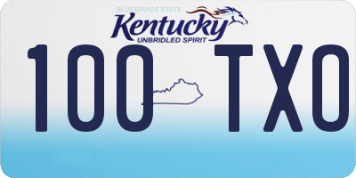 KY license plate 100TXO