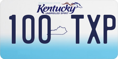KY license plate 100TXP