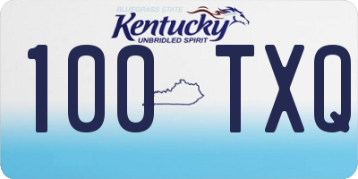 KY license plate 100TXQ