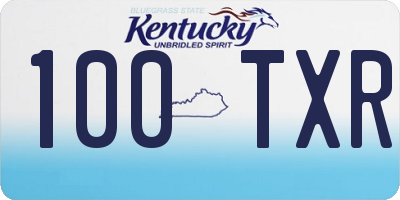 KY license plate 100TXR