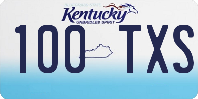 KY license plate 100TXS