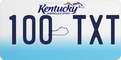 KY license plate 100TXT