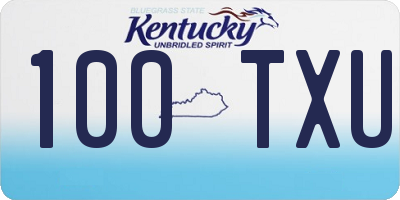 KY license plate 100TXU