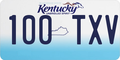 KY license plate 100TXV
