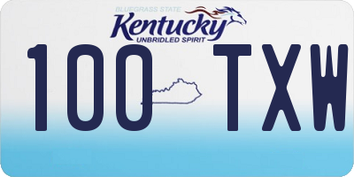 KY license plate 100TXW