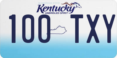 KY license plate 100TXY