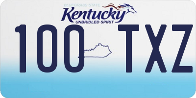 KY license plate 100TXZ