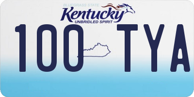KY license plate 100TYA