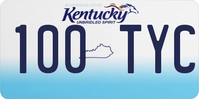 KY license plate 100TYC