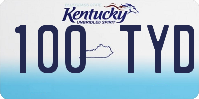 KY license plate 100TYD