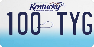 KY license plate 100TYG