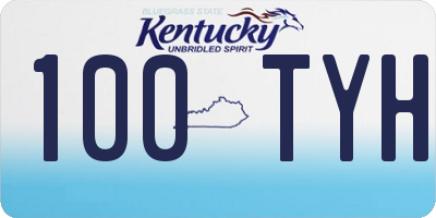 KY license plate 100TYH