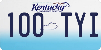 KY license plate 100TYI