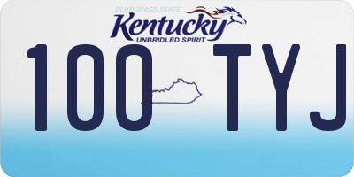 KY license plate 100TYJ