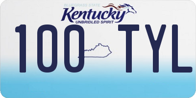 KY license plate 100TYL