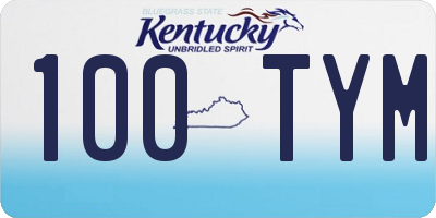 KY license plate 100TYM