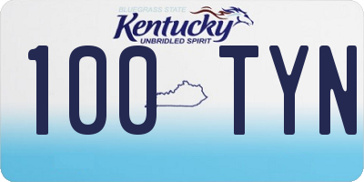 KY license plate 100TYN