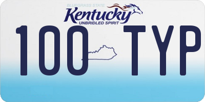 KY license plate 100TYP