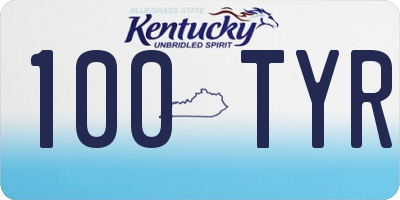 KY license plate 100TYR