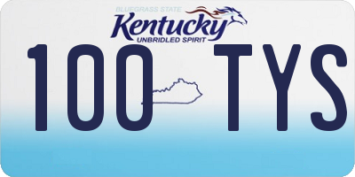 KY license plate 100TYS