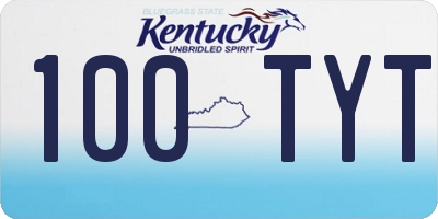 KY license plate 100TYT
