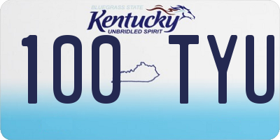 KY license plate 100TYU