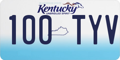KY license plate 100TYV