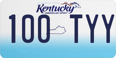 KY license plate 100TYY