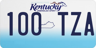 KY license plate 100TZA