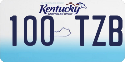 KY license plate 100TZB