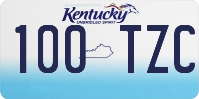 KY license plate 100TZC