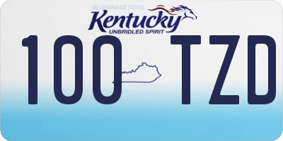 KY license plate 100TZD