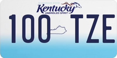 KY license plate 100TZE