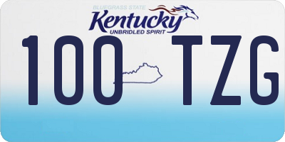 KY license plate 100TZG