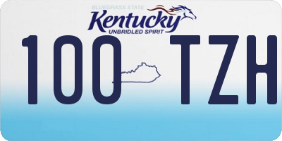 KY license plate 100TZH
