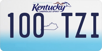 KY license plate 100TZI