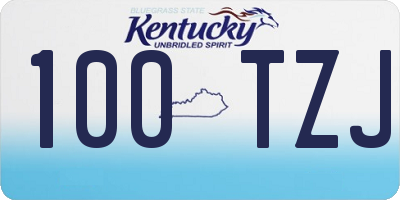 KY license plate 100TZJ