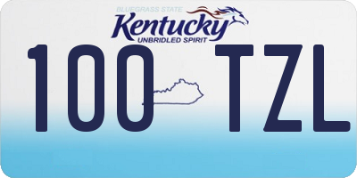 KY license plate 100TZL