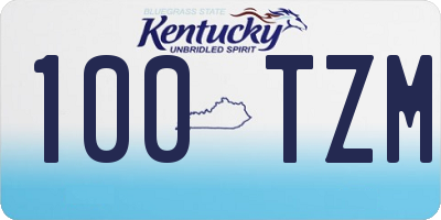 KY license plate 100TZM