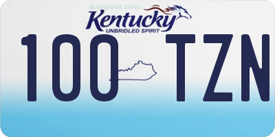 KY license plate 100TZN