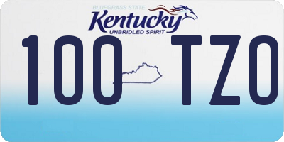 KY license plate 100TZO