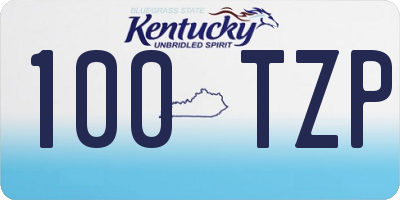 KY license plate 100TZP