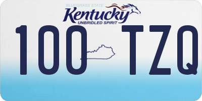 KY license plate 100TZQ