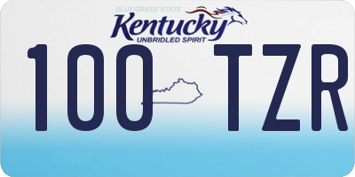 KY license plate 100TZR