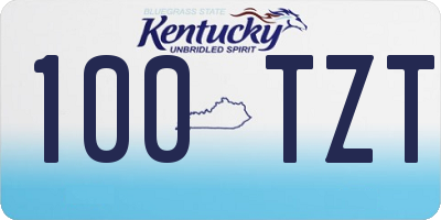 KY license plate 100TZT